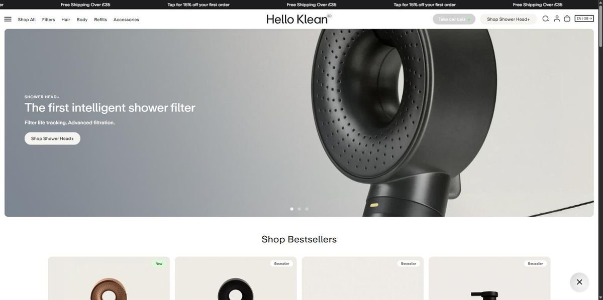 Hello Klean website screenshot
